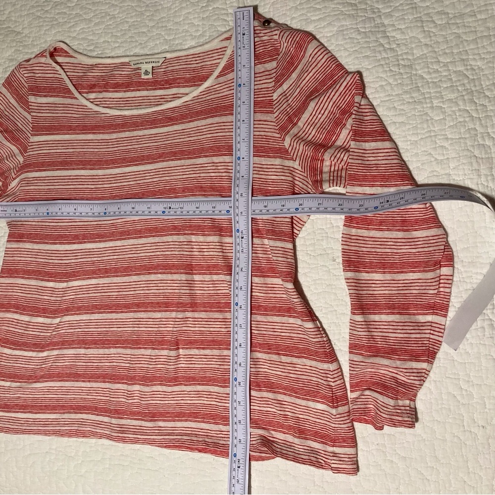 Banana Republic Women's Striped Long Sleeve Tee | Size XL | Linen + Cotton Blend - Picture 2 of 8